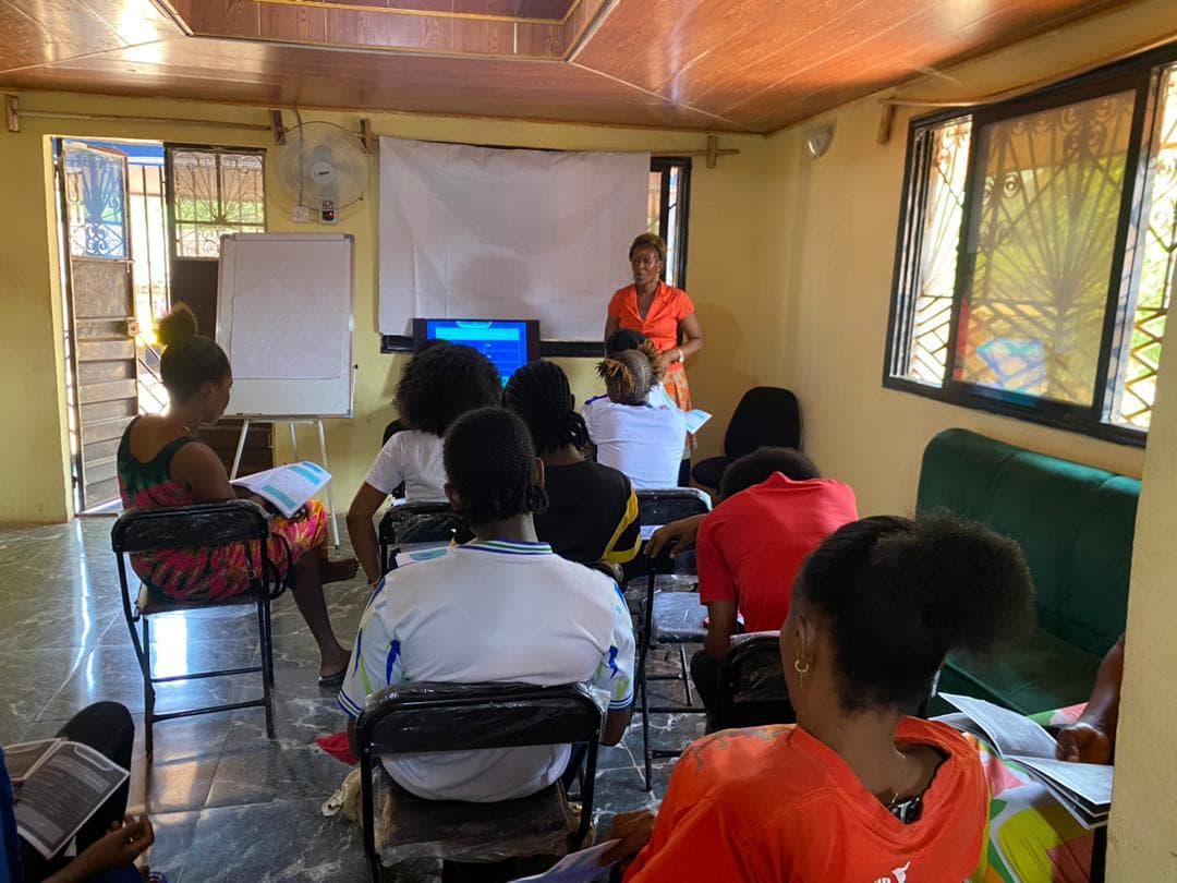 Children happily studying in Liberia